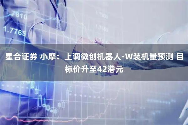 星合证券 小摩：上调微创机器人-W装机量预测 目标价升至42港元